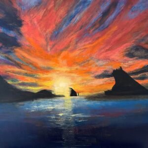 Sunset over Sørvágsfirði