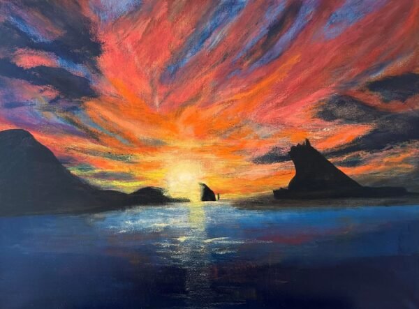 Sunset over Sørvágsfirði