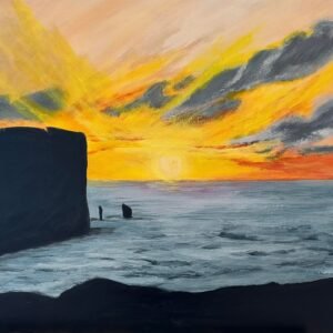 Sunset over the giant and the witch