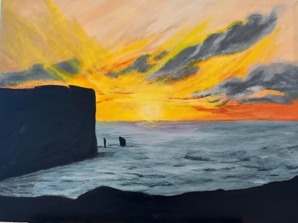 Sunset over the giant and the witch